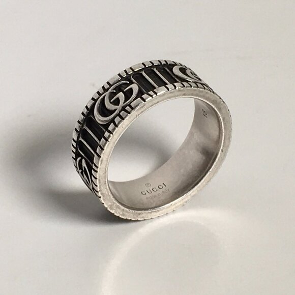 Authentic Gucci GG Marmont Sterling Silver Ring size 18 Unisex - Picture 6 of 8